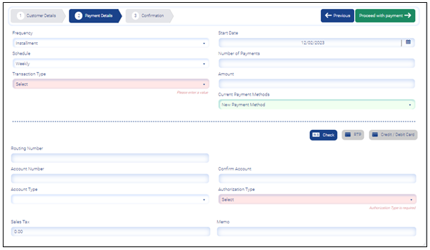 New payment method - Checks