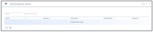 Credit Card Batches - Results