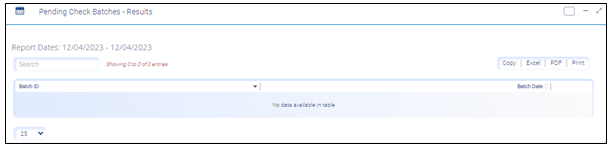 Pending check batches - results