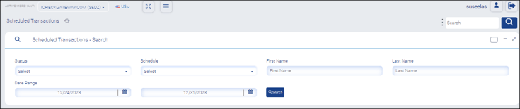Scheduled Transaction - Search